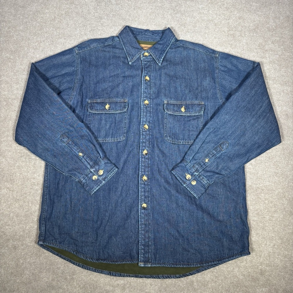 Field & Stream Shirt Mens XL Blue Denim Fleece Lined Heavyweight Shacket Work - Picture 2 of 10